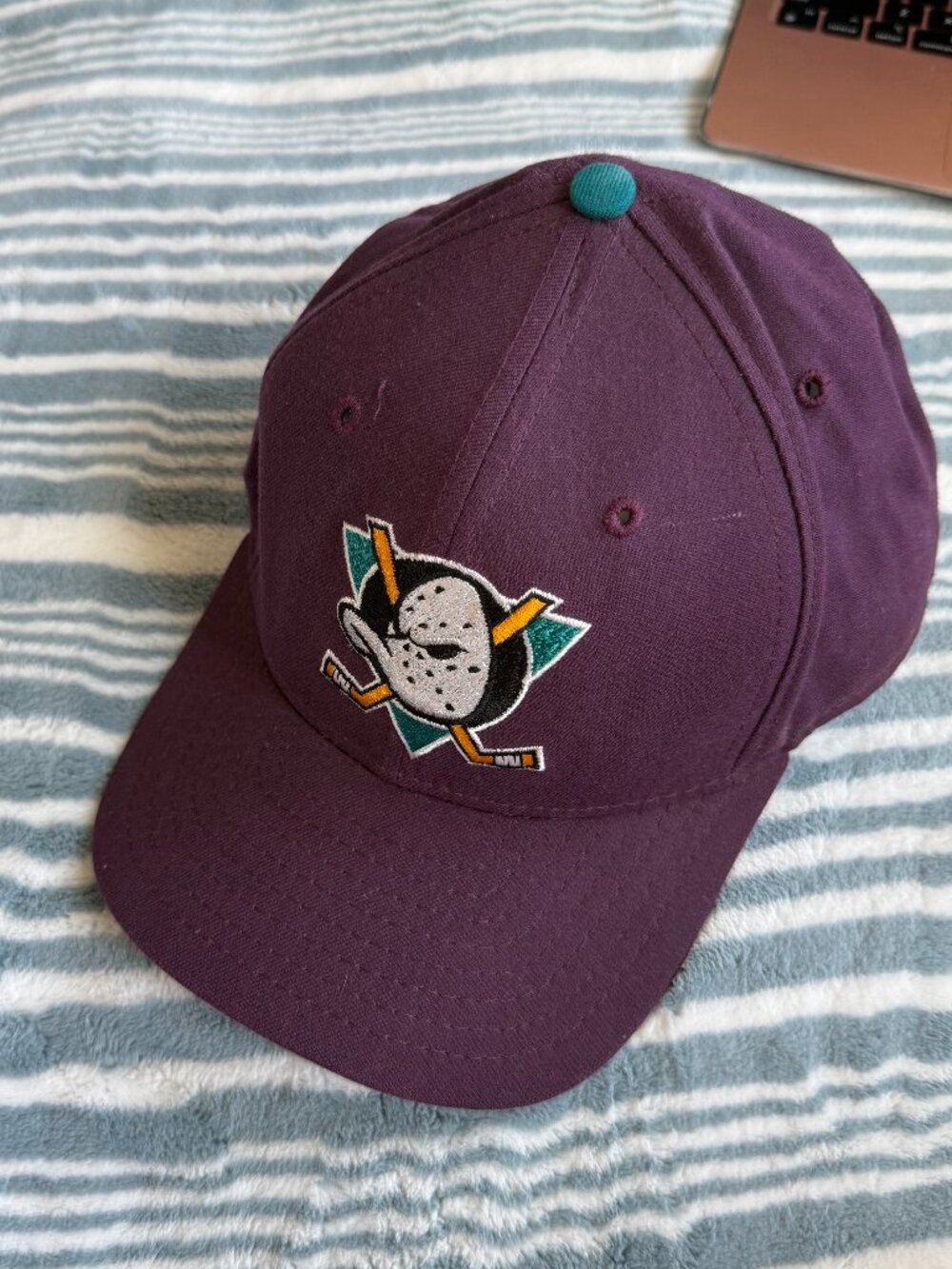 Vintage New Era Anaheim Mighty Ducks Purple Eggplant NHL Snapback Cap